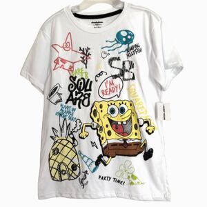 Nickelodeon SpongeBob SquarePants Boys 14/16 SS White Tee Shirt